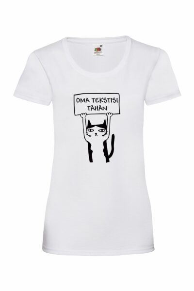 Kissan Kyltti - omalla tekstillä - Naisten Valueweight T-paita - Image 3
