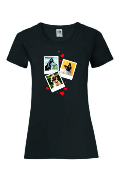 Polaroid kuvat sydämillä - Naisten Valueweight T-paita - Image 2