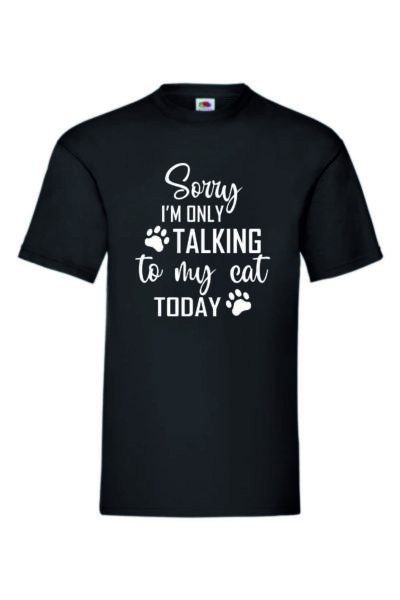 SORRY I'M ONLY TALKING TO MY CAT TODAY - Valueweight T-paita - Image 2